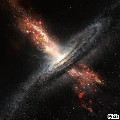 A Picture Of A Galaxy With Pixiz Written On The Bottom Right GIF