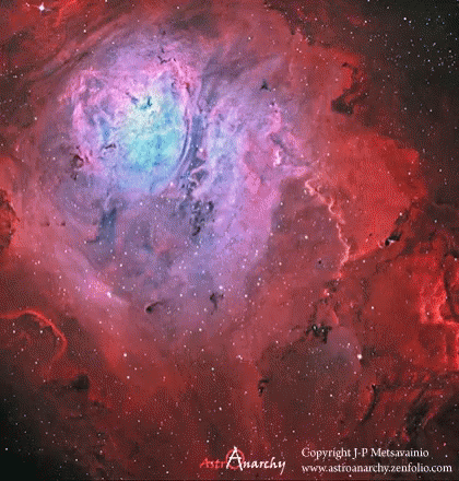 A Picture Of A Galaxy With The Words Astro Anarchy At The Top GIF