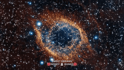 Galaxy With Sweet Dreams Honey Bunny Text GIF