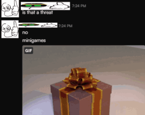 A Picture Of A Gift Box With A Gold Bow Is Being Displayed On A Screen GIF