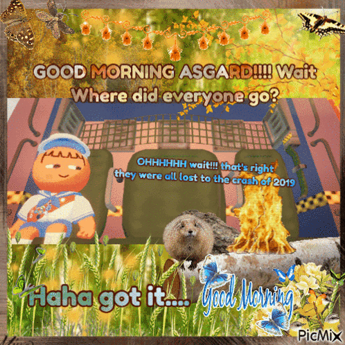Gingerbread Man And Sheep Good Morning Asgard GIF