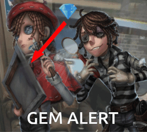 A Picture Of A Girl And A Man With A Diamond In The Background That Says Gem Alert GIF