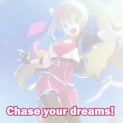 A Picture Of A Girl And The Words " Chase Your Dreams " GIF