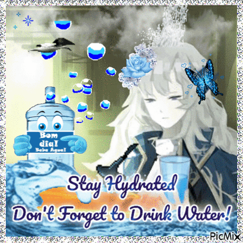 Girl Holding Water Bottle Stay Hydrated GIF