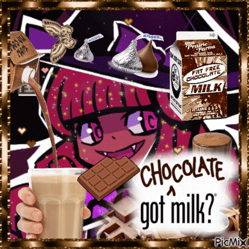 A Picture Of A Girl Holding A Cup Of Chocolate Milk GIF