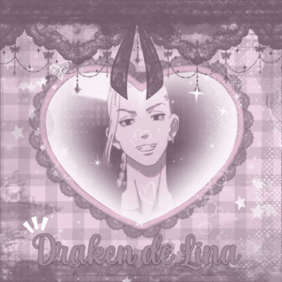 A Picture Of A Girl In A Heart With The Name Draken De Lina GIF
