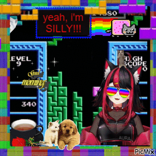 A Picture Of A Girl Playing A Video Game Says Yeah I 'M Silly !!! GIF