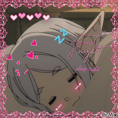 Girl Sleeping With Good Night Sleep Tight Text GIF
