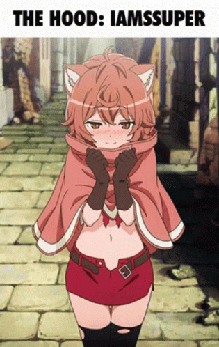 A Picture Of A Girl With A Cat Ear And The Words The Hood Iamssuper GIF