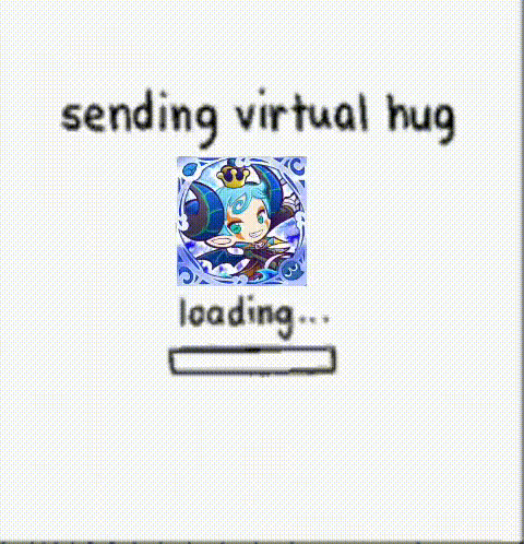 A Picture Of A Girl With A Crown And The Words Sending Virtual Hug Loading Hug Sent GIF