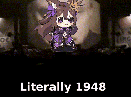 A Picture Of A Girl With A Crown On Her Head And The Words Literally 1948 GIF