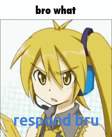 A Picture Of A Girl With A Microphone On Her Head And The Words Bro What Respond Bru GIF