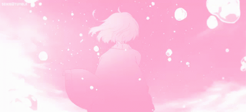 A Picture Of A Girl With A Pink Background That Says ' Sews2 Tumblr ' On It GIF