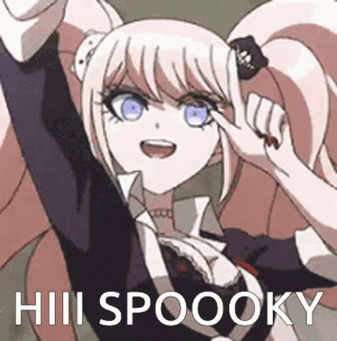 A Picture Of A Girl With A Ponytail And The Words Hill Spooky GIF