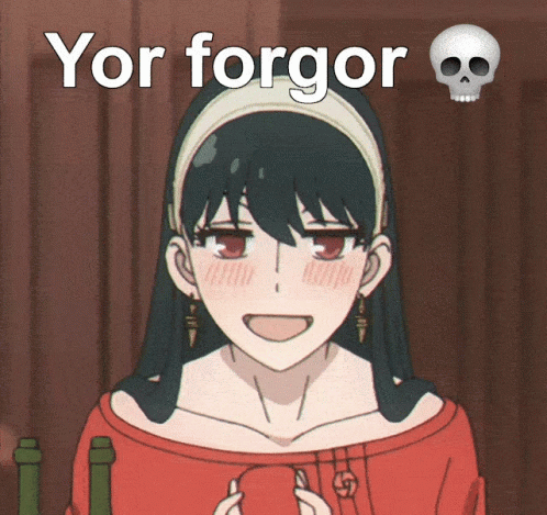 A Picture Of A Girl With A Skull And The Words Yor Forgor On It GIF