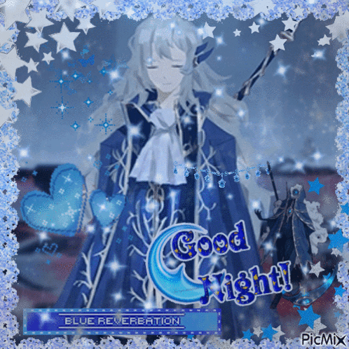 Girl With Sword Saying Good Night GIF