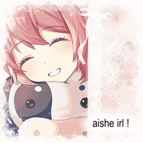 A Picture Of A Girl With Blue Eyes And The Words Aishe Irl On The Bottom GIF