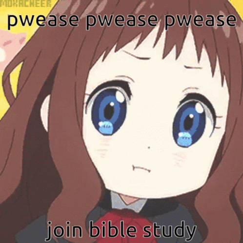 A Picture Of A Girl With Blue Eyes And The Words Join Bible Study GIF