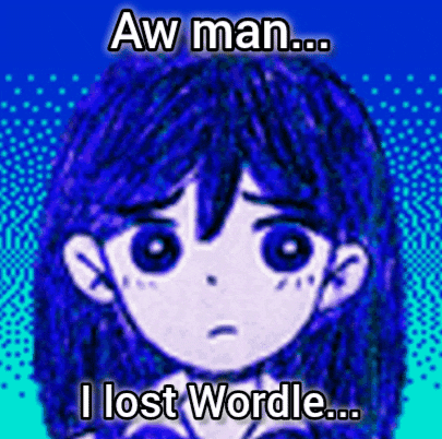 Girl With Blue Hair Saying Lost Wordle GIF