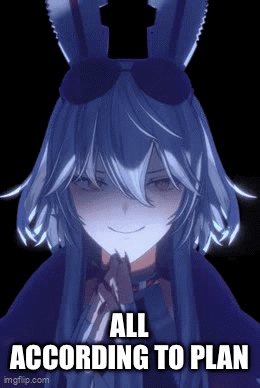 Girl With Bunny Ears And All According To Plan Caption GIF