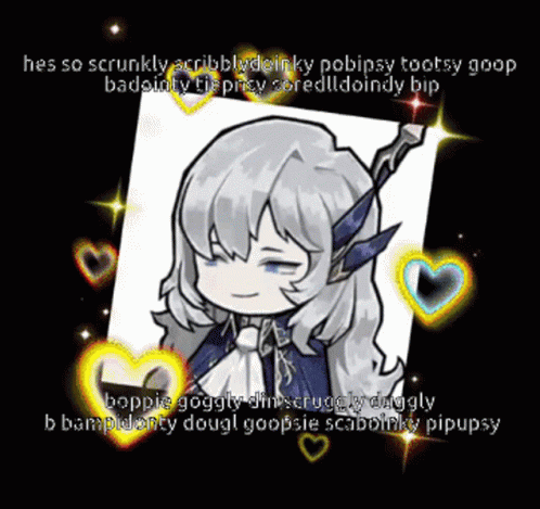 Girl With Hearts And He's So Scrunkly GIF