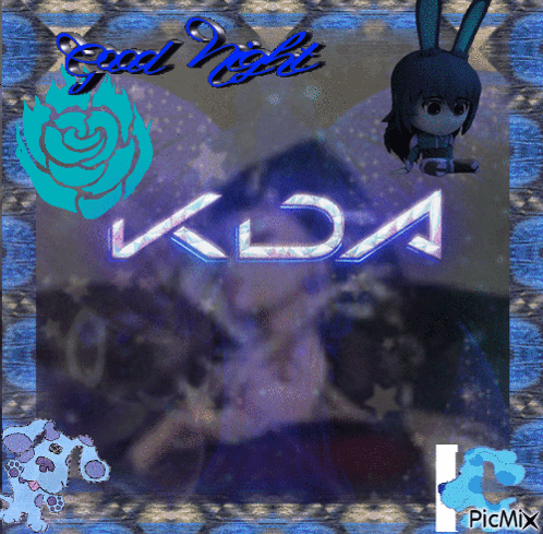 A Picture Of A Girl With Kda On It GIF