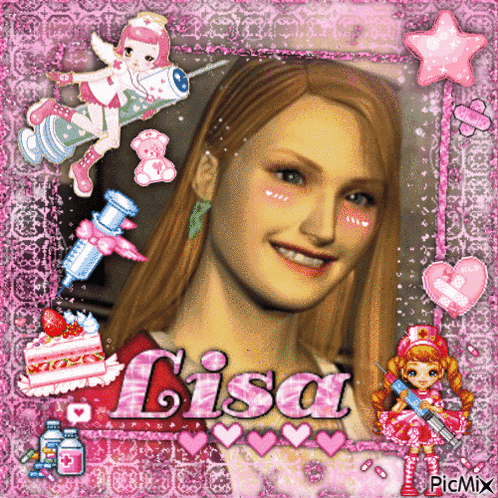 A Picture Of A Girl With Lisa Written On The Bottom GIF