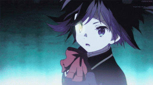A Picture Of A Girl With Purple Hair And A Tokyo Mix Logo In The Corner GIF