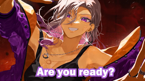 A Picture Of A Girl With Purple Hair And The Words Are You Ready Below Her GIF