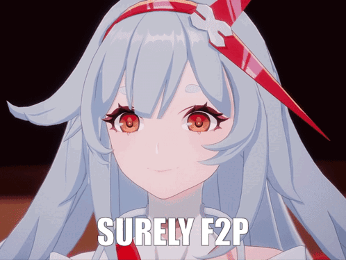 A Picture Of A Girl With Red Eyes And The Words Surely F2p GIF