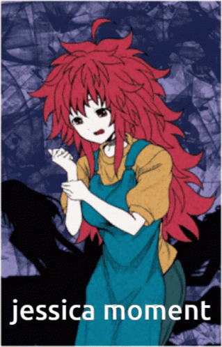 A Picture Of A Girl With Red Hair And The Name Jessica Moment GIF