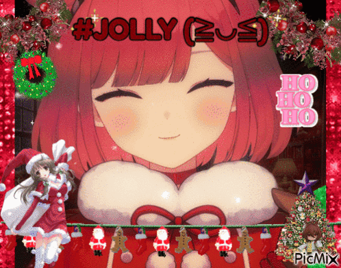 A Picture Of A Girl With Red Hair And The Words Jolly GIF