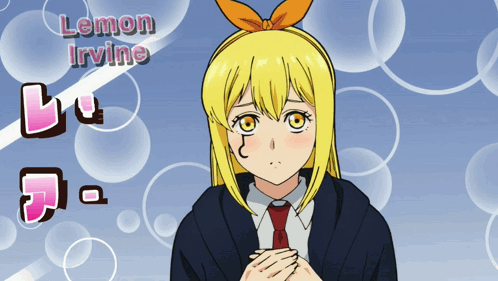 A Picture Of A Girl With The Name Lemon Irving On The Top GIF