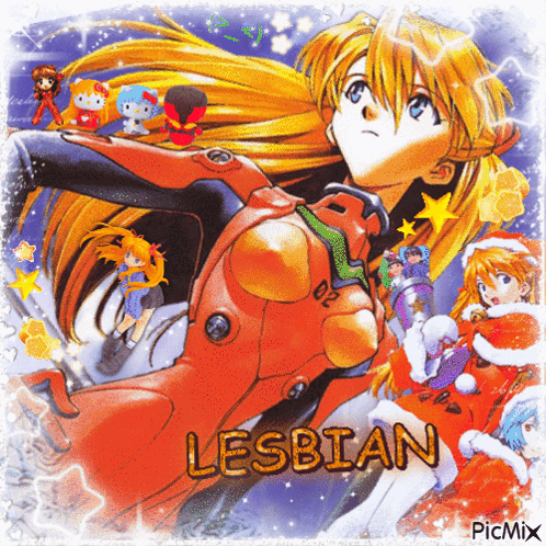 A Picture Of A Girl With The Word Lesbian In The Corner GIF