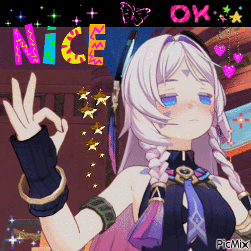 A Picture Of A Girl With The Word Nice Written On It GIF