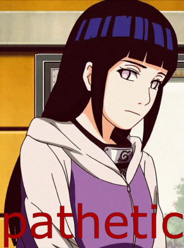 A Picture Of A Girl With The Word Pathetic In Red Letters GIF
