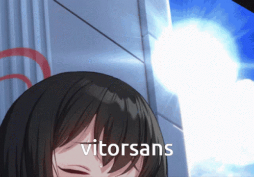 A Picture Of A Girl With The Word Vitorsans Written On It GIF