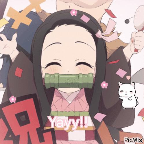 A Picture Of A Girl With The Word Yayy In The Corner GIF