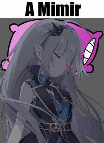 A Picture Of A Girl With The Words A Mimir On The Top GIF