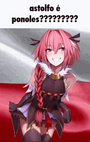 A Picture Of A Girl With The Words Astolfo E Ponoles On The Bottom GIF