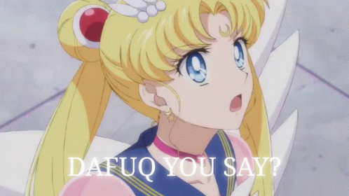 A Picture Of A Girl With The Words " Dafuq You Say " On The Bottom GIF