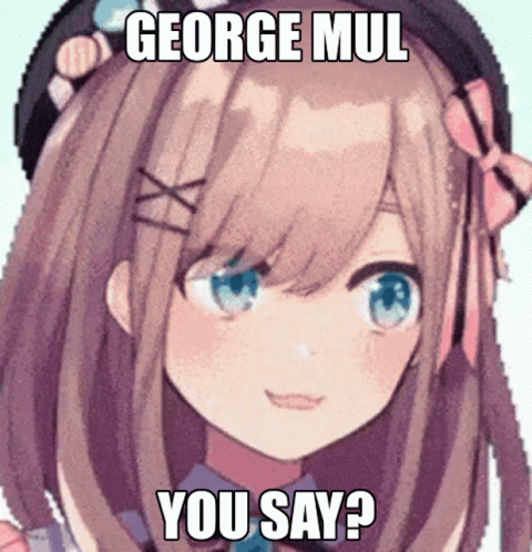 A Picture Of A Girl With The Words George Mul You Say Written On It GIF