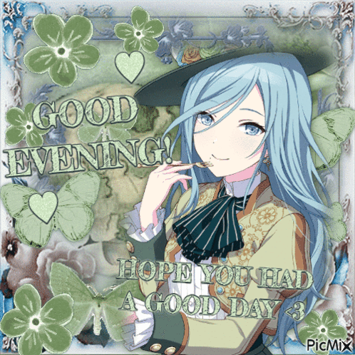 A Picture Of A Girl With The Words Good Evening Hope You Had A Good Day 3 GIF