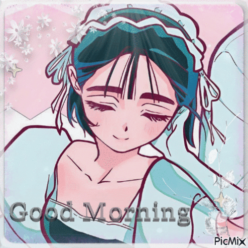 A Picture Of A Girl With The Words Good Morning GIF