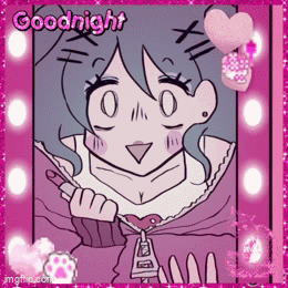 A Picture Of A Girl With The Words Goodnight Written On The Bottom GIF