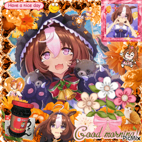 A Picture Of A Girl With The Words Have A Nice Day Written On It GIF