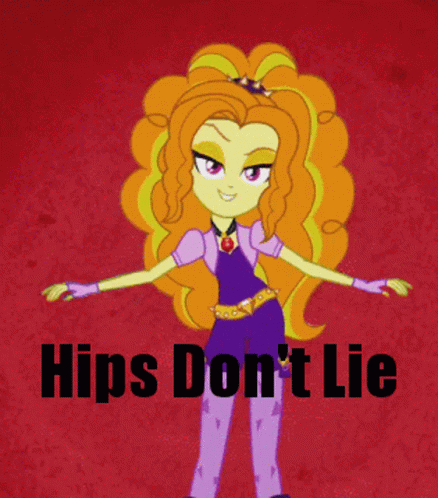 A Picture Of A Girl With The Words Hips Do N't Lie GIF