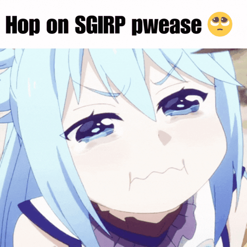 A Picture Of A Girl With The Words Hop On Sgirp Pwease Above Her GIF
