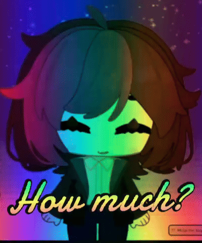 A Picture Of A Girl With The Words How Much Written On It GIF