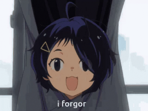 A Picture Of A Girl With The Words I Forgor Written Below Her GIF